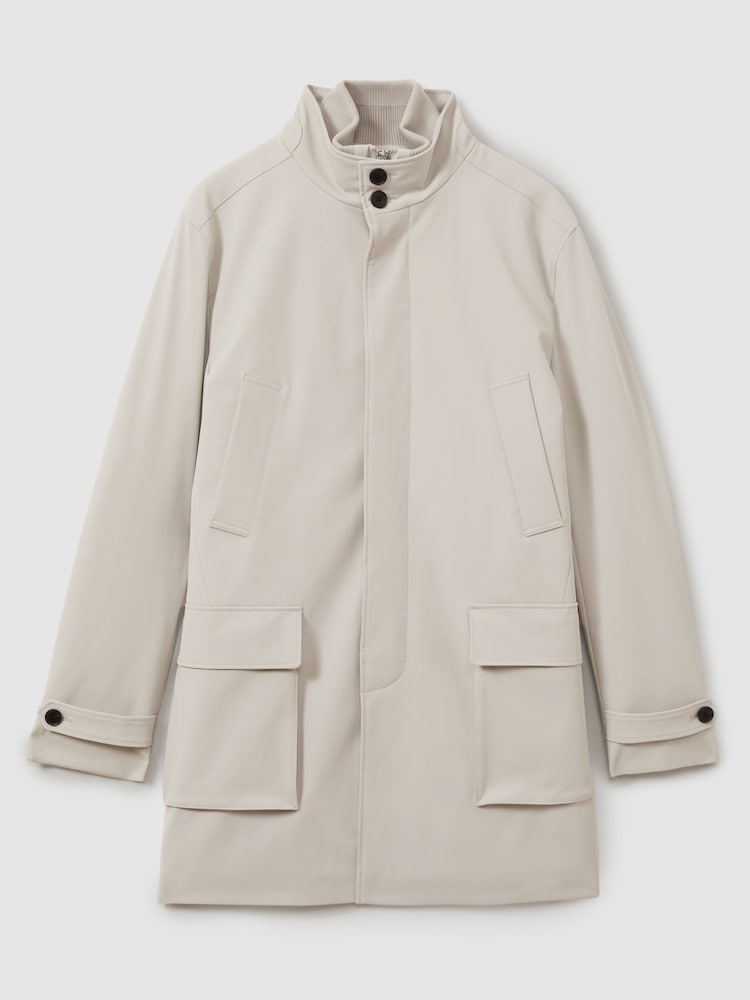 Reiss Stone Player Hybrid Removable Funnel Neck Overcoat - Image 2 of 8