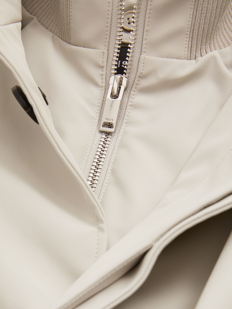 Reiss Stone Player Hybrid Removable Funnel Neck Overcoat - Image 8 of 8