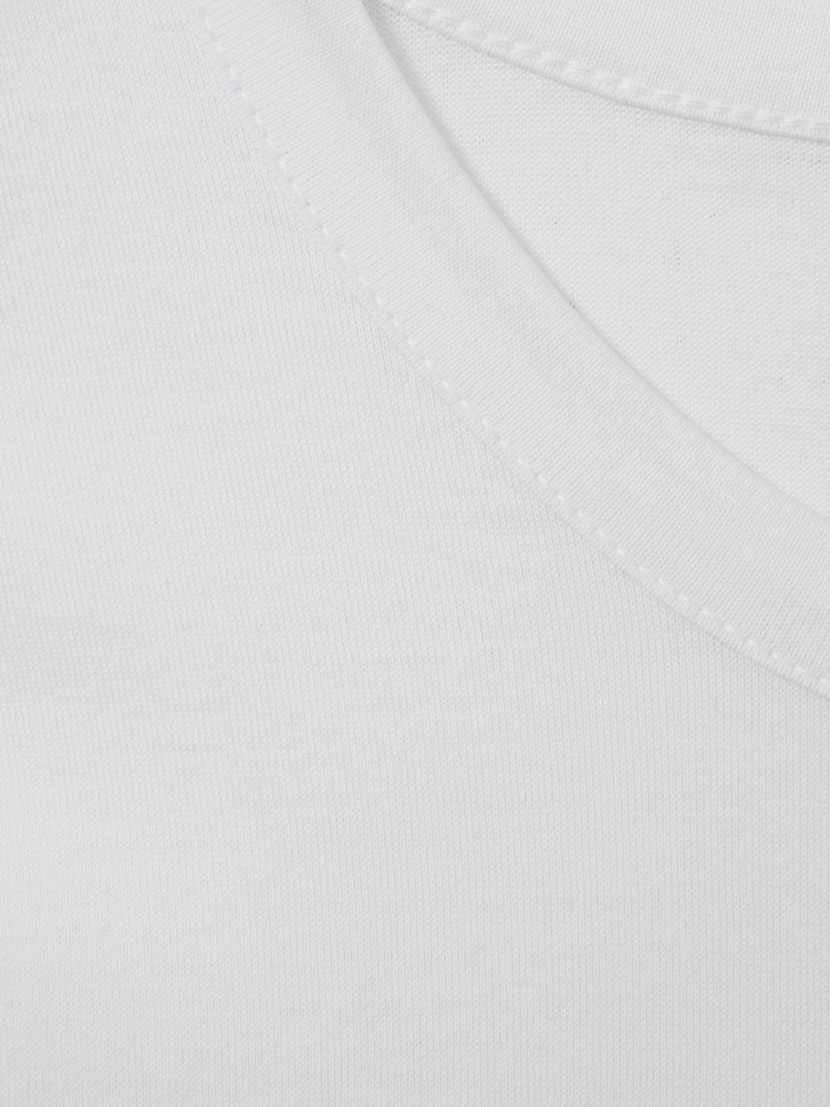 Reiss White Caspian Mercerised Cotton Crew Neck T-Shirt - Image 5 of 5