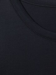 Reiss Navy Caspian Mercerised Cotton Crew Neck T-Shirt - Image 6 of 6