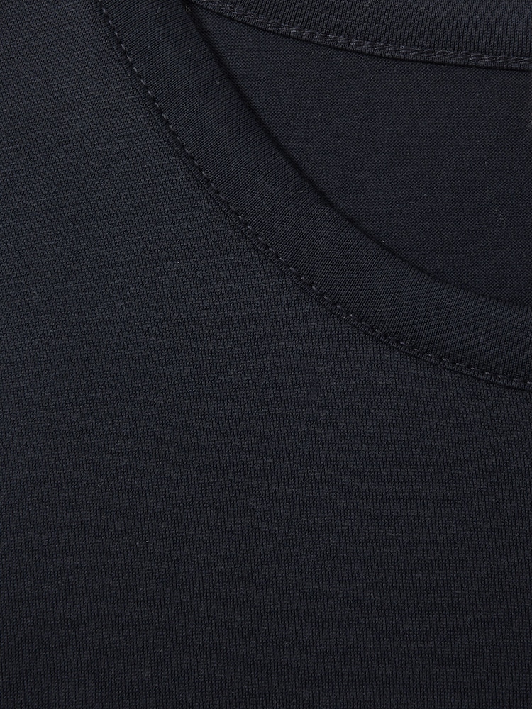Reiss Navy Caspian Mercerised Cotton Crew Neck T-Shirt - Image 6 of 6