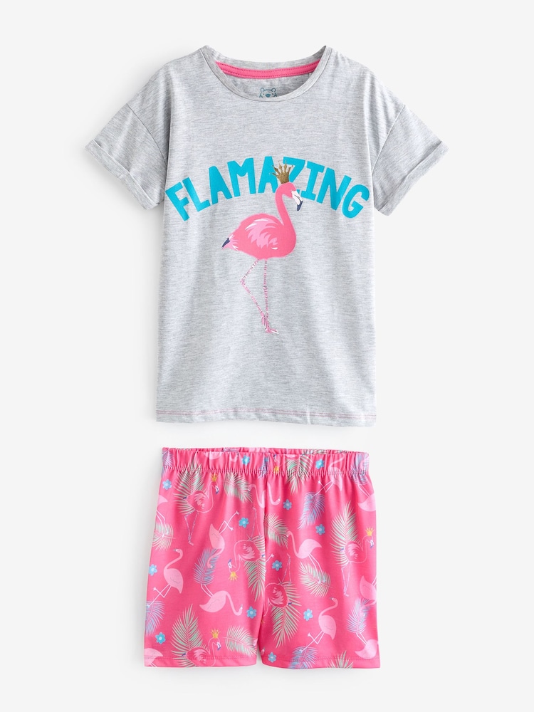 Harry Bear Grey Flamingo Short Pyjamas - Image 1 of 6