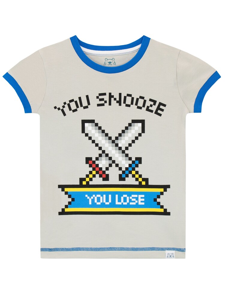 Harry Bear Blue Gaming You Snooze You Lose Short Pyjamas - Image 3 of 6