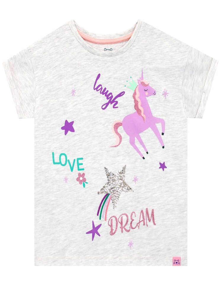 Harry Bear Grey Laugh Love Dream Unicorn T-Shirt - Image 1 of 4