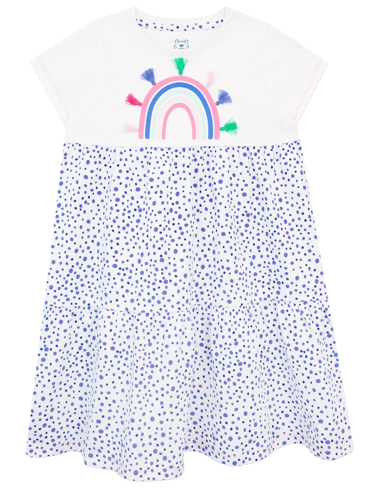 Harry Bear gepunktetes Kleid aus 100 % Baumwolle in Regenbogenfarben - Bild 1 von 3