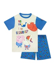 Character Blue George Pig Dinosaur Short Pyjamas - Image 1 of 5