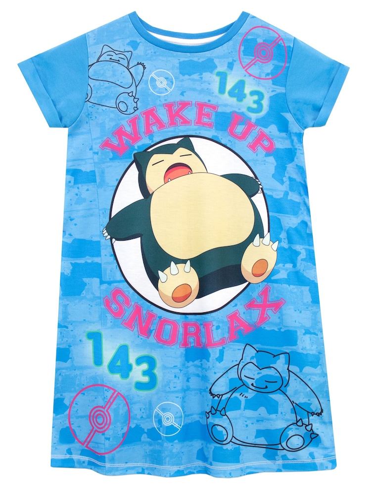 Character Blue Pokemon Glow In The Dark Snorlax Nightdress - Image 2 of 3
