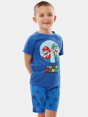 Character Blue Super Mario And Luigi Short Pyjamas - Image 3 of 5