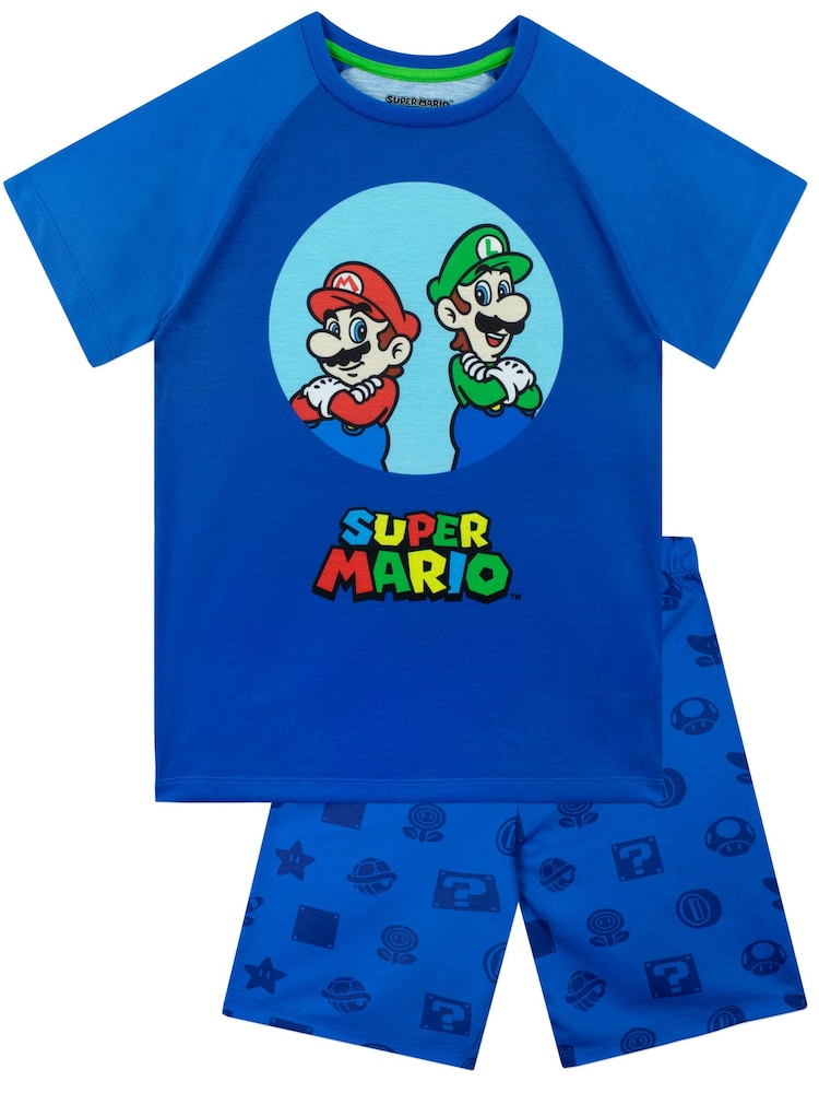 Character Blue Super Mario And Luigi Short Pyjamas - Image 5 of 5