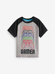 Harry Bear Grey Gaming Controller 100% Cotton T-Shirt - Image 1 of 5
