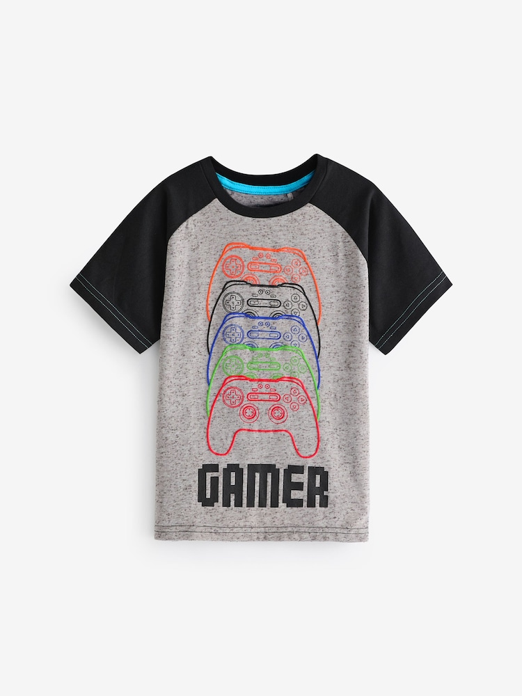 Harry Bear Grey Gaming Controller 100% Cotton T-Shirt - Image 1 of 5