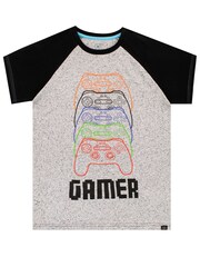 Harry Bear Grey Gaming Controller 100% Cotton T-Shirt - Image 2 of 5