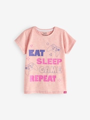 Harry Bear Pink Eat Sleep Game Repeat T-Shirt - Image 1 of 5