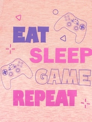 Harry Bear Pink Eat Sleep Game Repeat T-Shirt - Image 2 of 5
