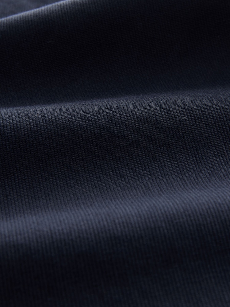 Navy Blue Straight Fit Belted Textured 5 Pocket Trousers - Image 10 of 10