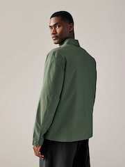 Khaki Green Lightweight Stretch Shacket - Image 2 of 10