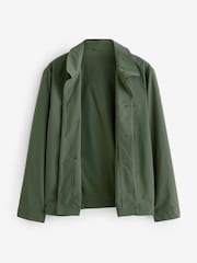 Khaki Green Lightweight Stretch Shacket - Image 7 of 10