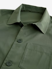 Khaki Green Lightweight Stretch Shacket - Image 8 of 10