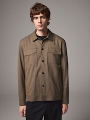 Natural Brown Twin Pocket Shacket - Image 1 of 11