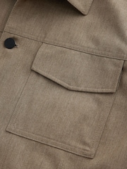 Natural Brown Twin Pocket Shacket - Image 10 of 11