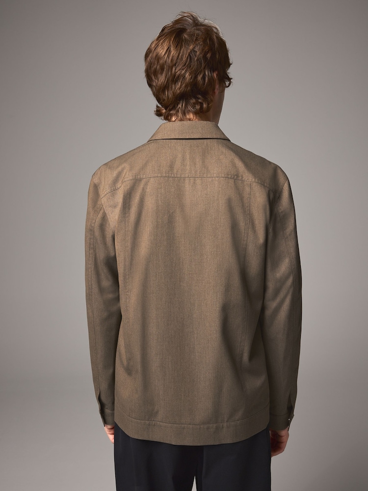 Natural Brown Twin Pocket Shacket - Image 2 of 11