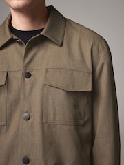 Natural Brown Twin Pocket Shacket - Image 4 of 11