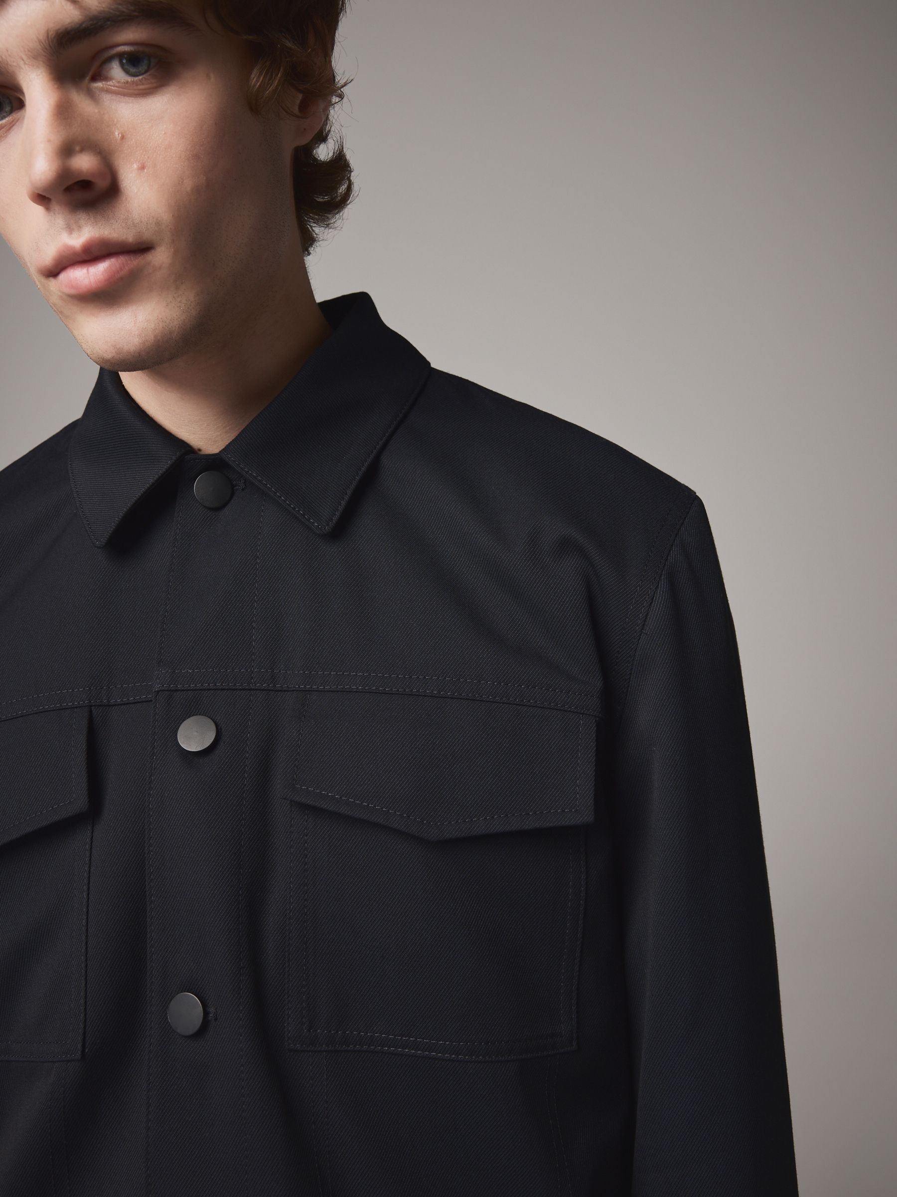 Buy Navy Blue Twin Pocket Shacket from the Next UK online shop