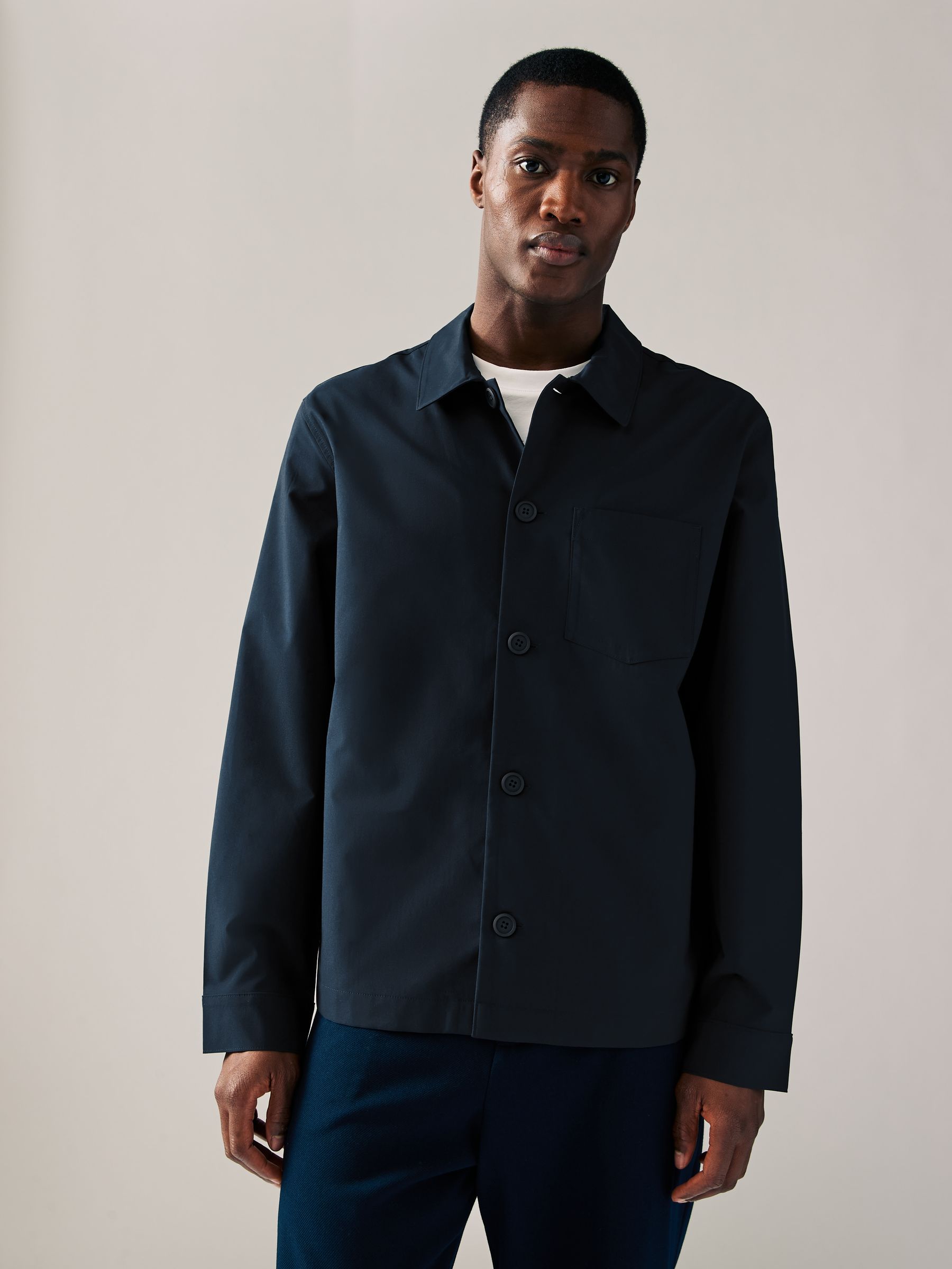 Buy Navy Blue Lightweight Stretch Shacket from the Next UK online shop
