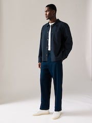 Navy Blue Lightweight Stretch Shacket - Image 3 of 11