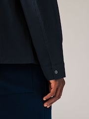 Navy Blue Lightweight Stretch Shacket - Image 6 of 11