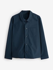 Navy Blue Lightweight Stretch Shacket - Image 7 of 11