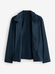 Navy Blue Lightweight Stretch Shacket - Image 8 of 11