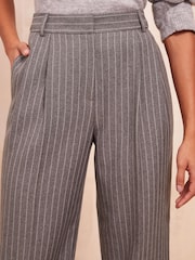 Friends Like These Grey Stripe Tailored Wide Leg Trousers - Image 3 of 4