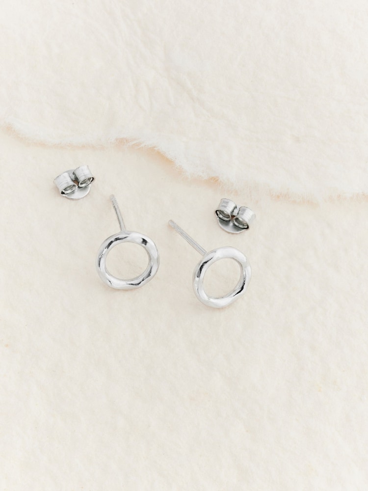 Sterling Silver Circle Stud Earrings - Image 2 of 5