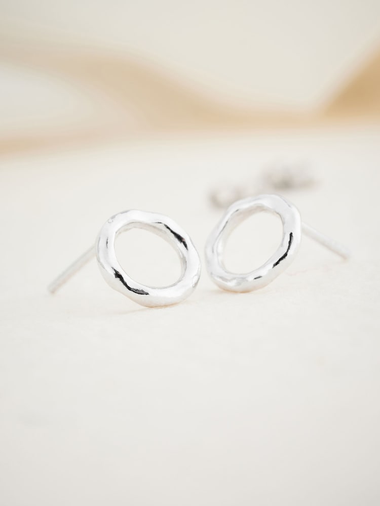 Sterling Silver Circle Stud Earrings - Image 5 of 5