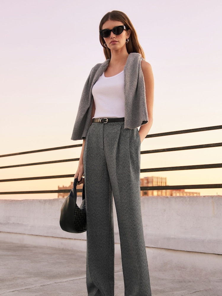 Friends Like These Grey Tailored Wide Leg Trousers - Image 1 of 4