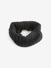 Black Ribbed Knitted Snood (1-16yrs) - Image 1 of 3
