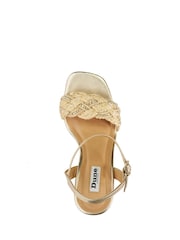 Dune London Gold Kastle Embellished Raffia Wedge Sandals - Image 6 of 7