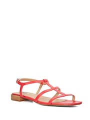 Dune London Red Ladi Skinny Strappy Sandals - Image 3 of 7