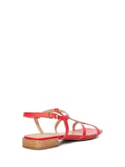 Dune London Red Ladi Skinny Strappy Sandals - Image 4 of 7