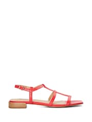 Dune London Red Ladi Skinny Strappy Sandals - Image 5 of 7