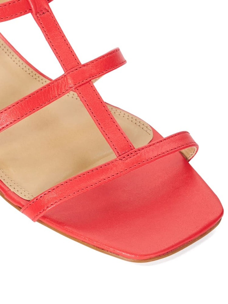 Dune London Red Ladi Skinny Strappy Sandals - Image 7 of 7