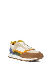 Dune London Brown Tetra Colourblock Retro Trainers - Image 2 of 7