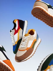 Dune London Brown Tetra Colourblock Retro Trainers - Image 7 of 7