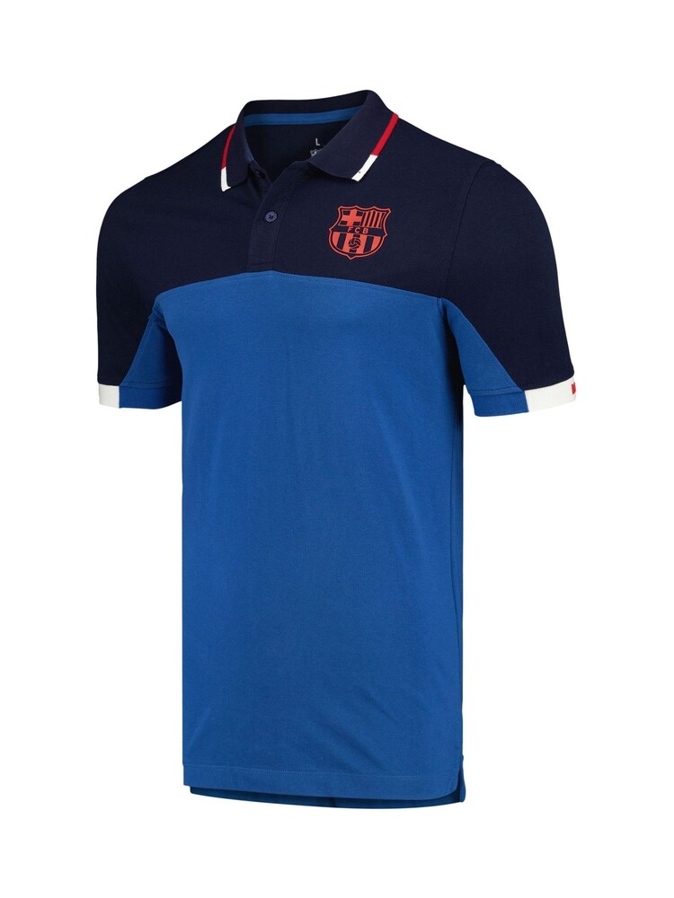 Fanatics Blue Barcelona Colour Block Polo Shirt - Image 2 of 3