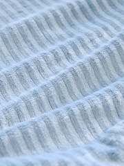 Blue Supersoft Ribbed Dressing Gown - Image 8 of 8