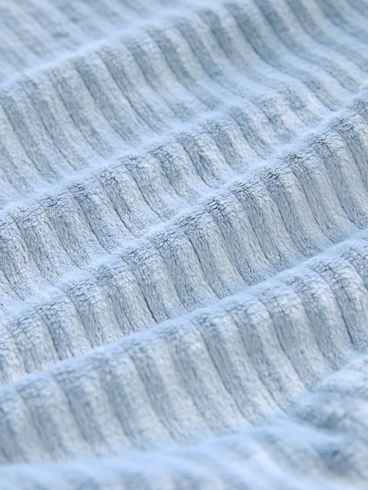 Blue Supersoft Ribbed Dressing Gown - Image 8 of 8