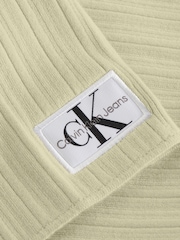 Calvin Klein Green Ribbed Label Sweater Dress - Image 6 of 6
