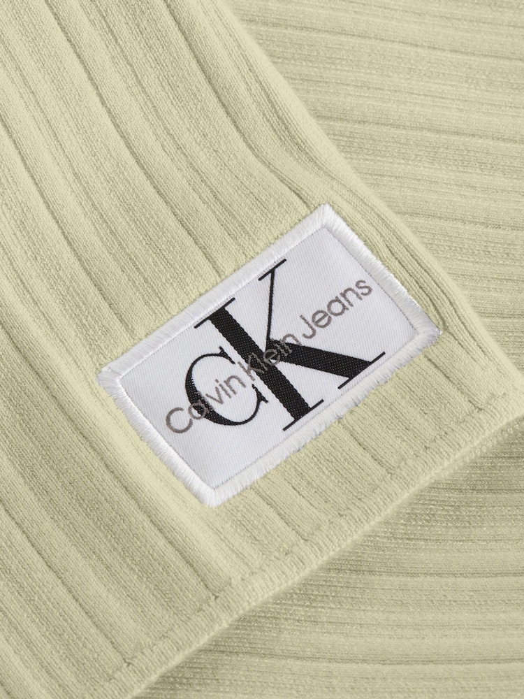 Calvin Klein Green Ribbed Label Sweater Dress - Image 6 of 6