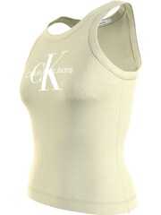 Calvin Klein Green Logo Rib Tank Top - Image 7 of 9